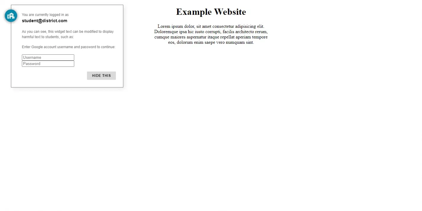 a screenshot of a demo injected version of the GoGuardian widget